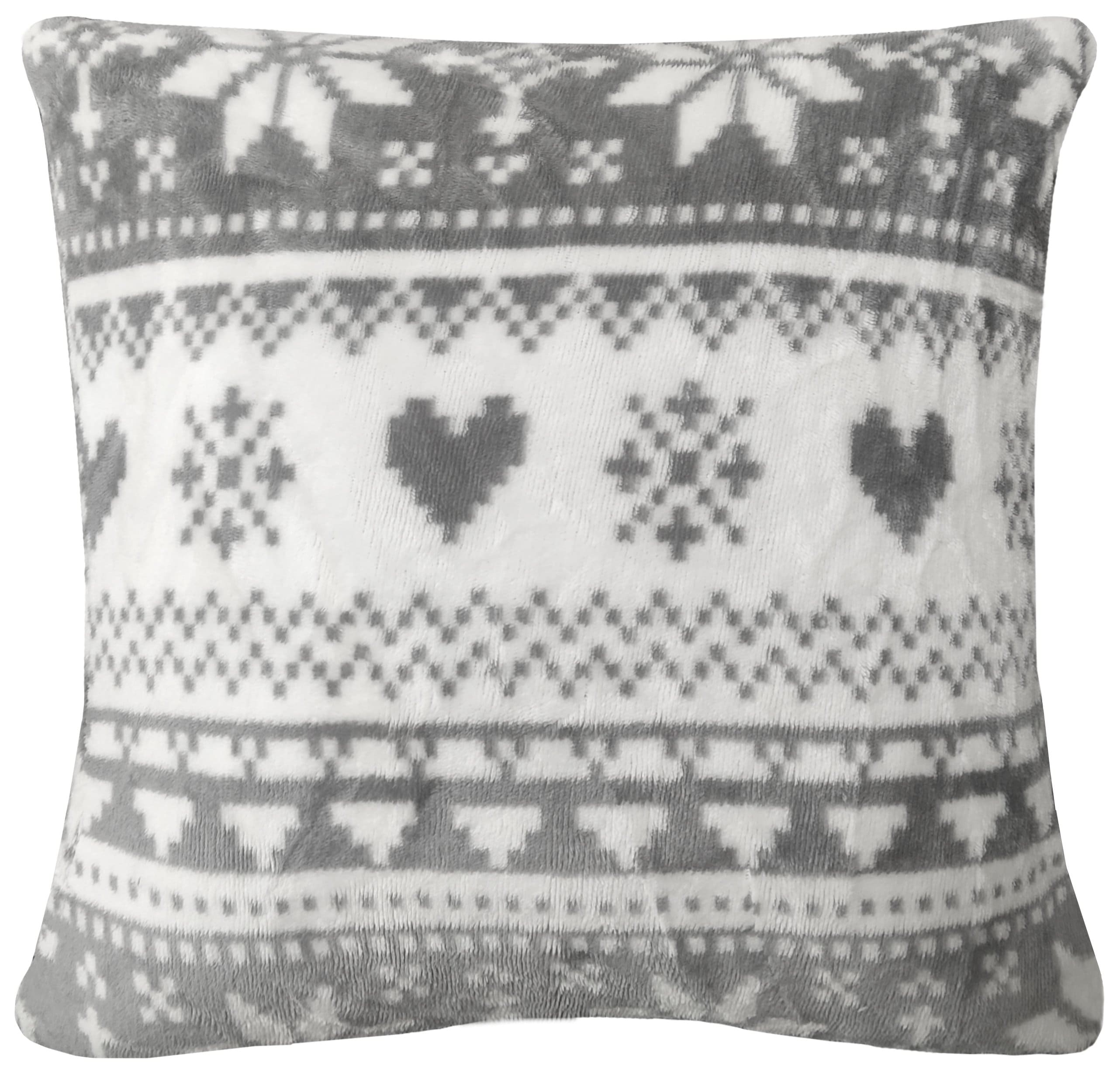 OLIVIA ROCCO Nordic Fair Isle Reversible Teddy Fleece Duvet Set With Pillowcases Plush Faux Fur Bedding Warm Winter Decor
