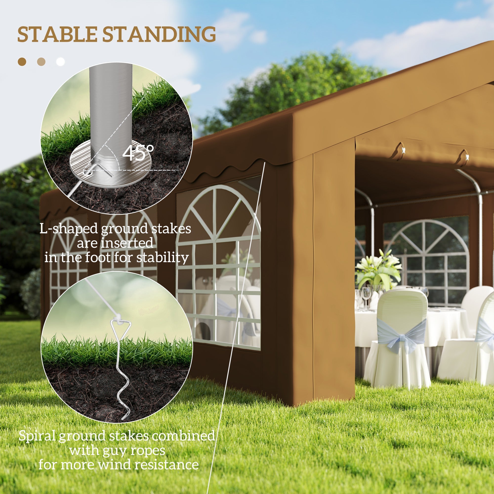 Outsunny 6m Garden Gazebo Carport Shelter w/ Removable Sidewalls, Yellow