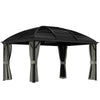 Outsunny 3 x 4m Hardtop Gazebo Aluminium Garden Pavilion Dark Grey