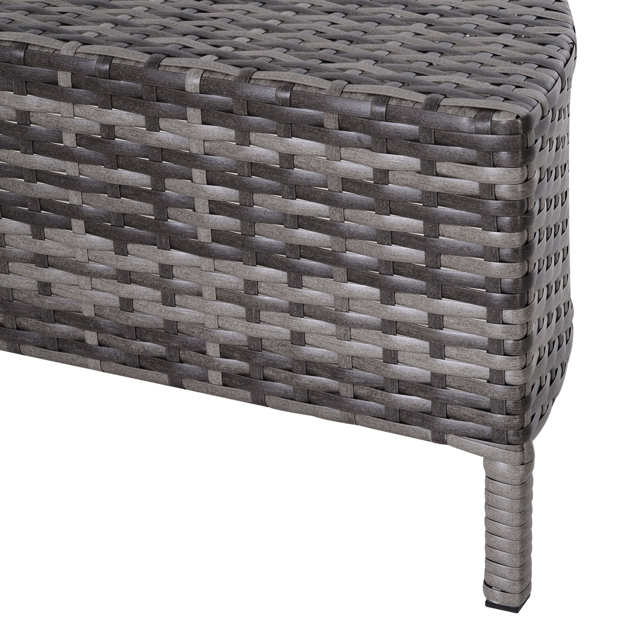 4-Seater Half Moon Shaped Rattan Outdoor Garden Furniture Set Grey