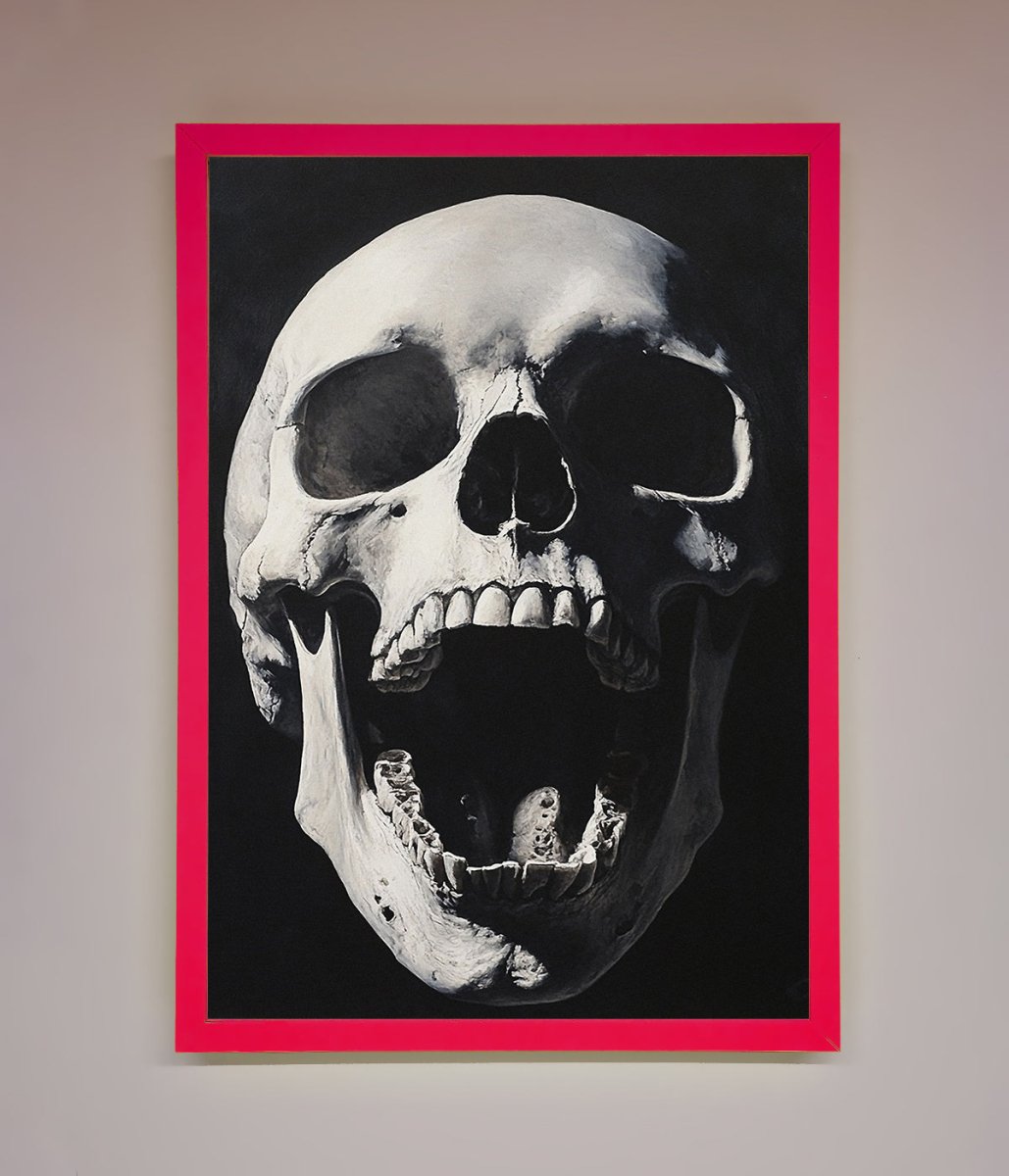 Open Mouth Skull Framed Poster - Zestio