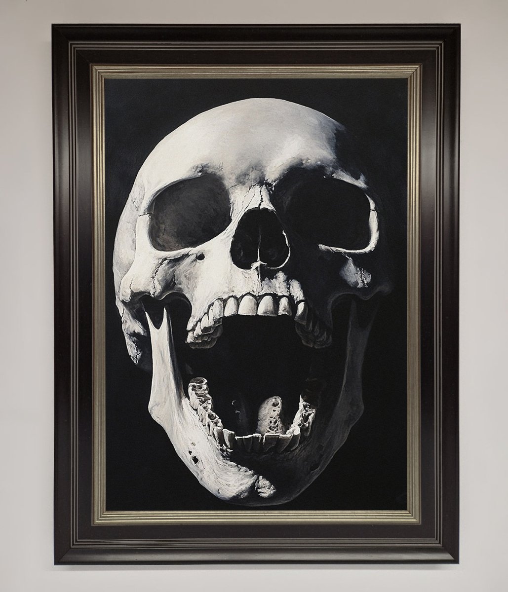 Open Mouth Skull Framed Poster - Zestio