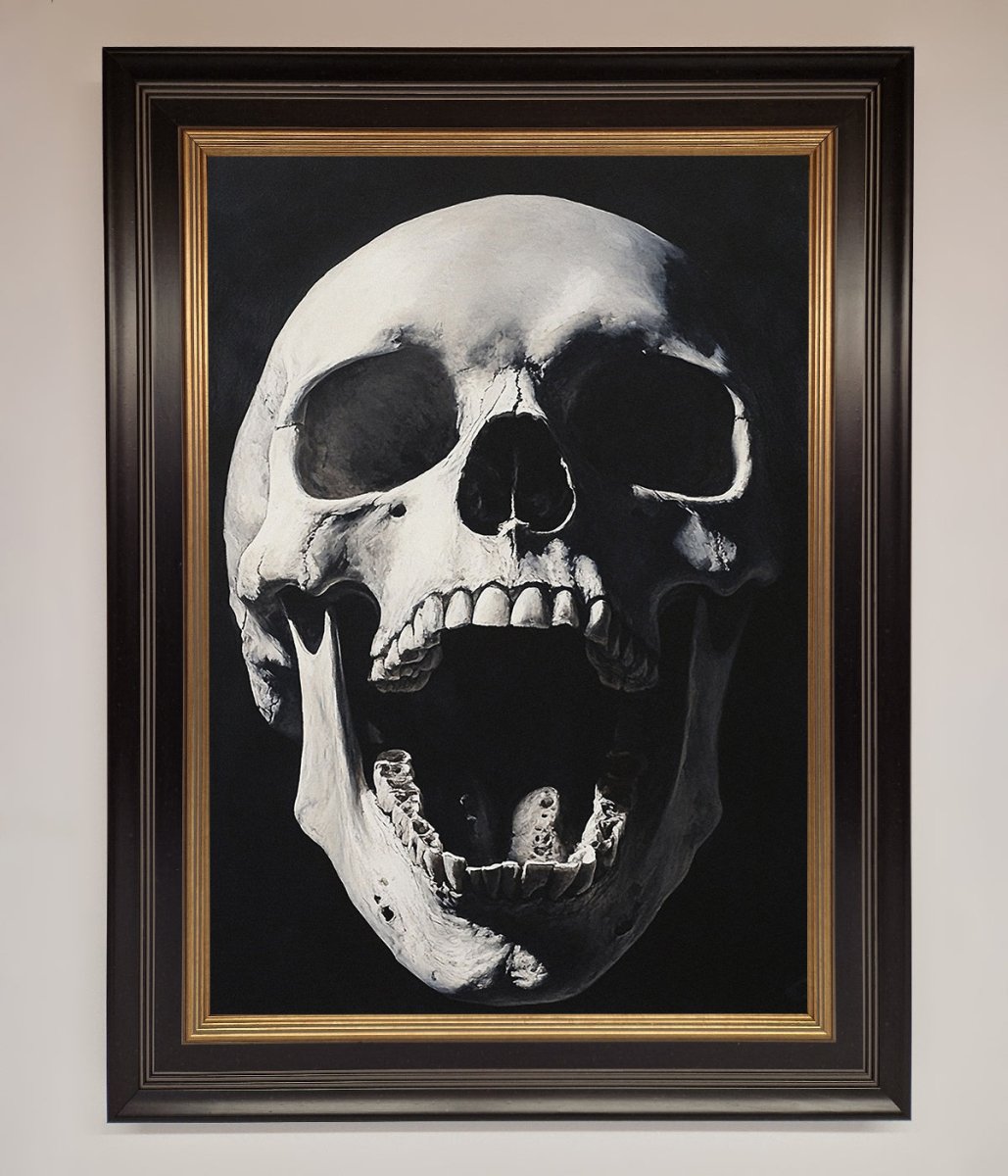 Open Mouth Skull Framed Poster - Zestio