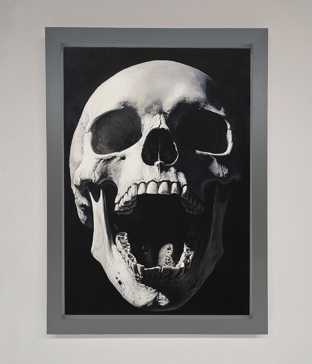 Open Mouth Skull Framed Poster - Zestio