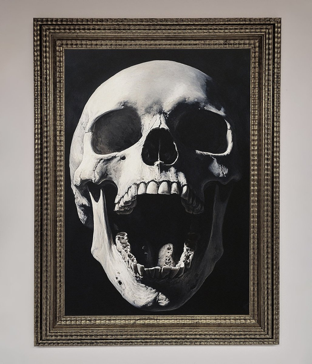 Open Mouth Skull Framed Poster - Zestio