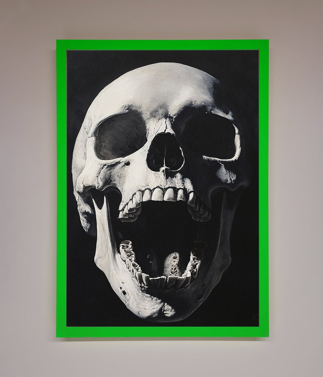 Open Mouth Skull Framed Poster - Zestio