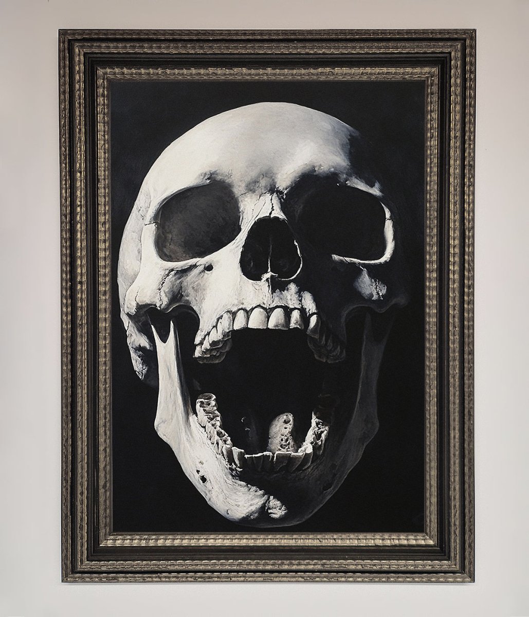 Open Mouth Skull Framed Poster - Zestio