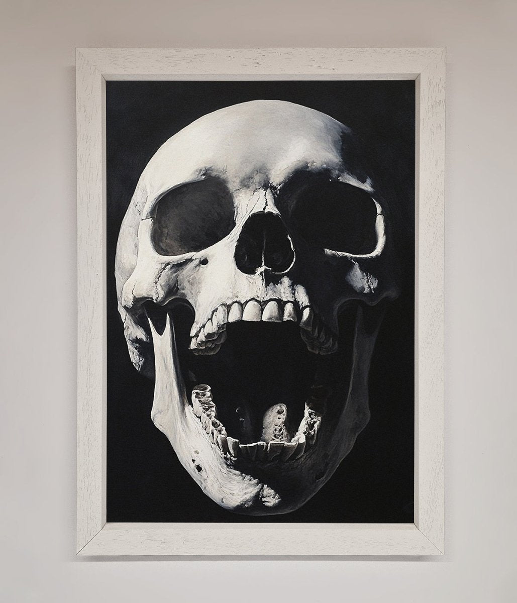 Open Mouth Skull Framed Poster - Zestio