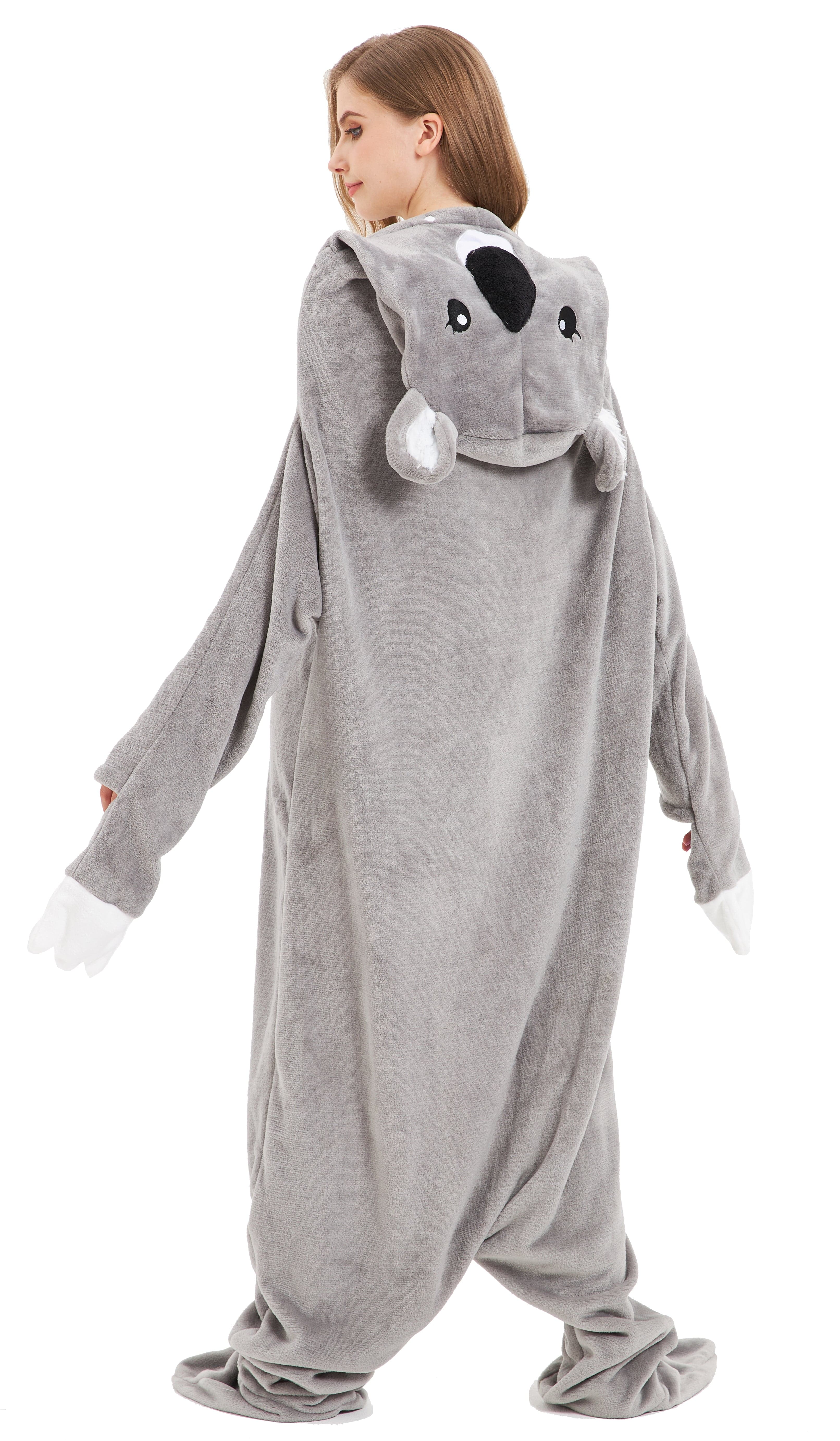 OLIVIA ROCCO Oversized Koala Wearable Blanket Hoodie In Soft Fleece With Sleeves Hooded Winter Loungewear For Home Comfort