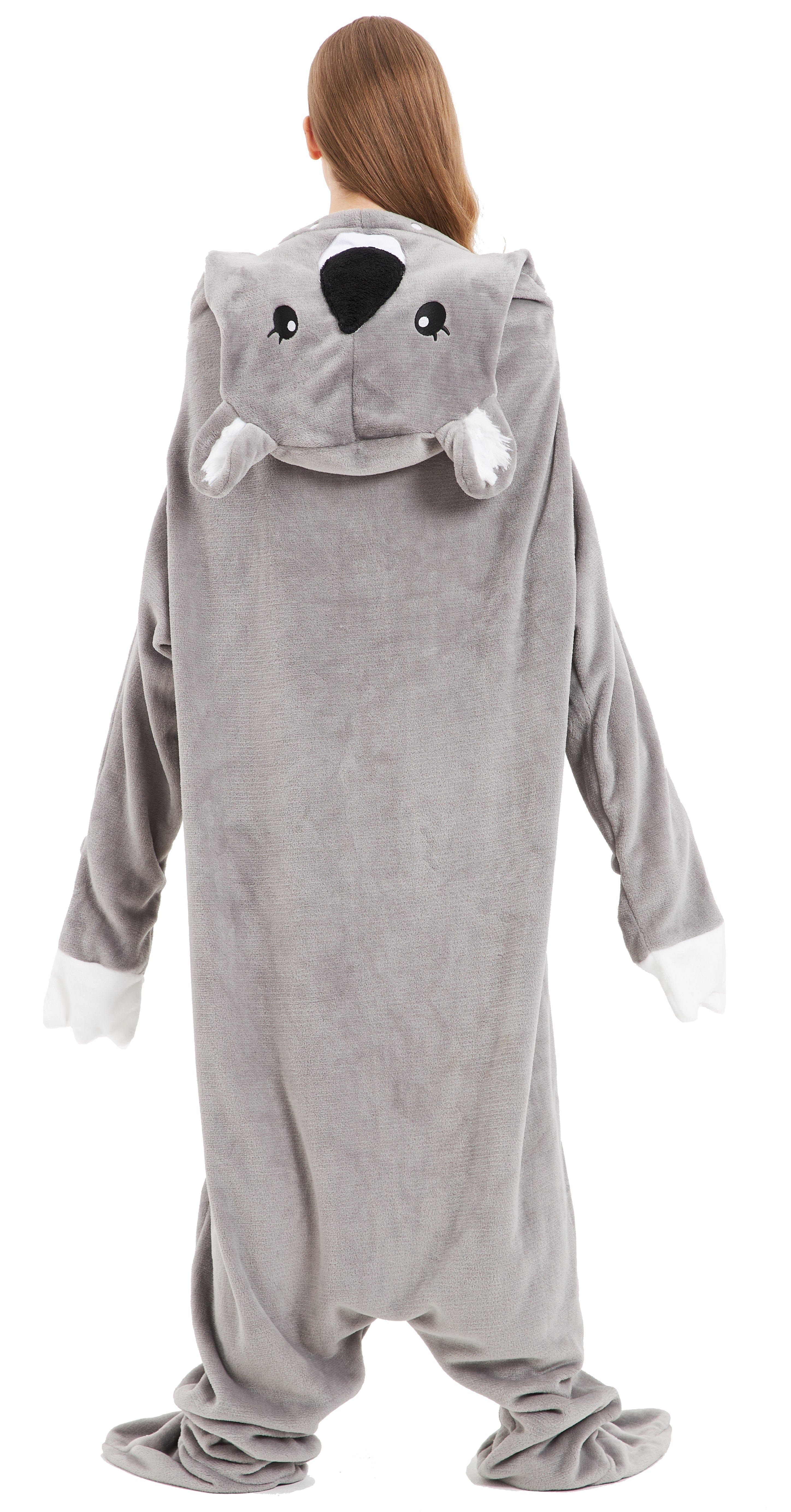 OLIVIA ROCCO Oversized Koala Wearable Blanket Hoodie In Soft Fleece With Sleeves Hooded Winter Loungewear For Home Comfort