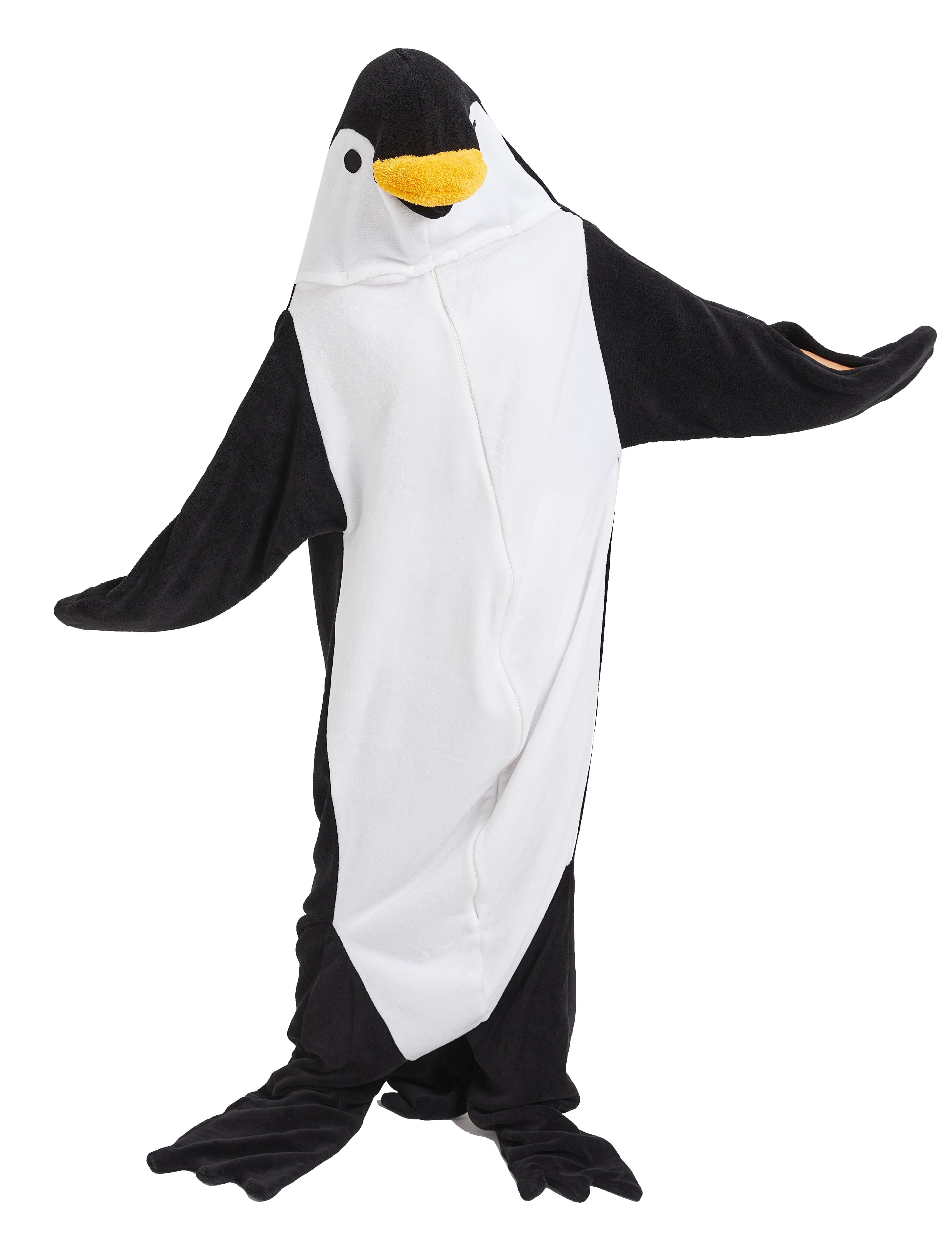 OLIVIA ROCCO Oversized Penguin Wearable Blanket Hoodie Fleece With Sleeves One Size Cozy Winter Loungewear For Home Everyday
