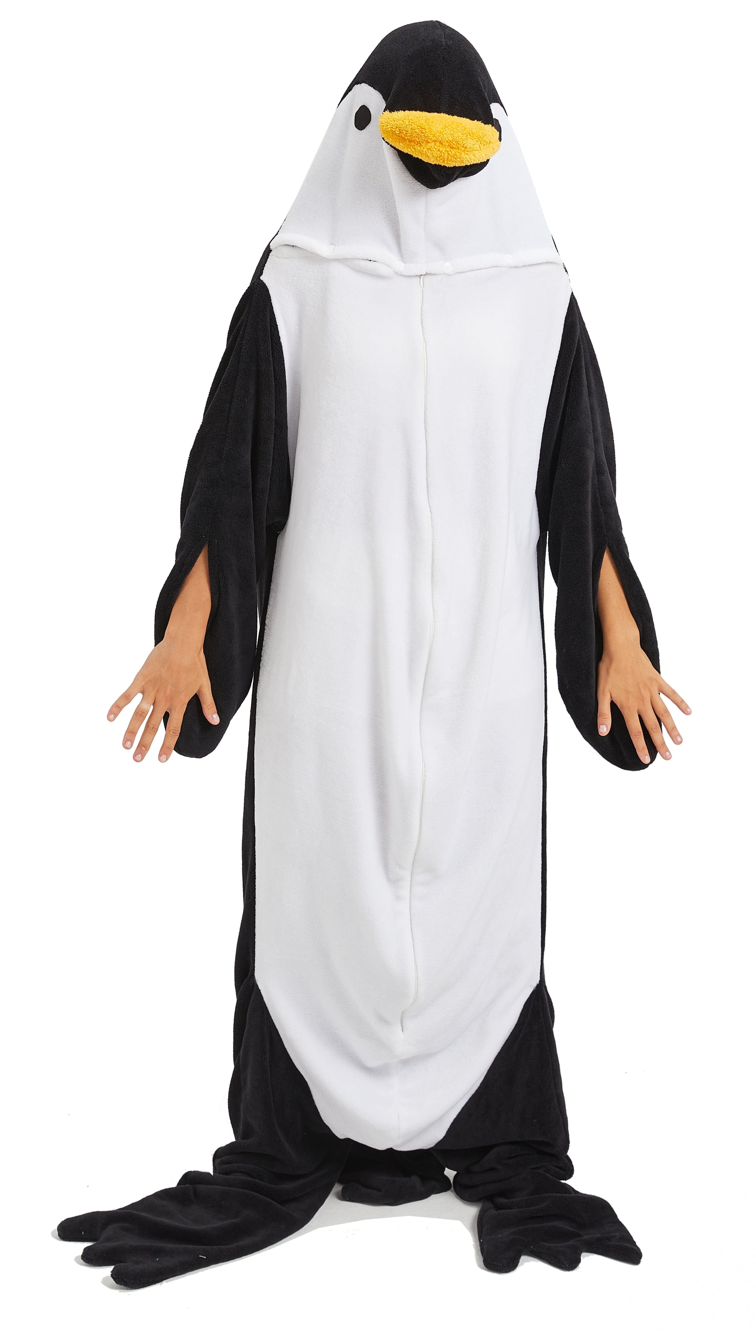 OLIVIA ROCCO Oversized Penguin Wearable Blanket Hoodie Fleece With Sleeves One Size Cozy Winter Loungewear For Home Everyday