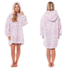 OLIVIA ROCCO Oversized Rainbow Hooded Plush Fleece Blanket With Reversible Sherpa Giant Hoodie Front Pocket For Adults And Kids
