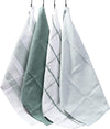 OLIVIA ROCCO Pack Of 4 Green Cotton Tea Towels 65x45 Cm High Absorbency Durable For Drying Dishes And Cleaning Spills For Everyday Kitchen