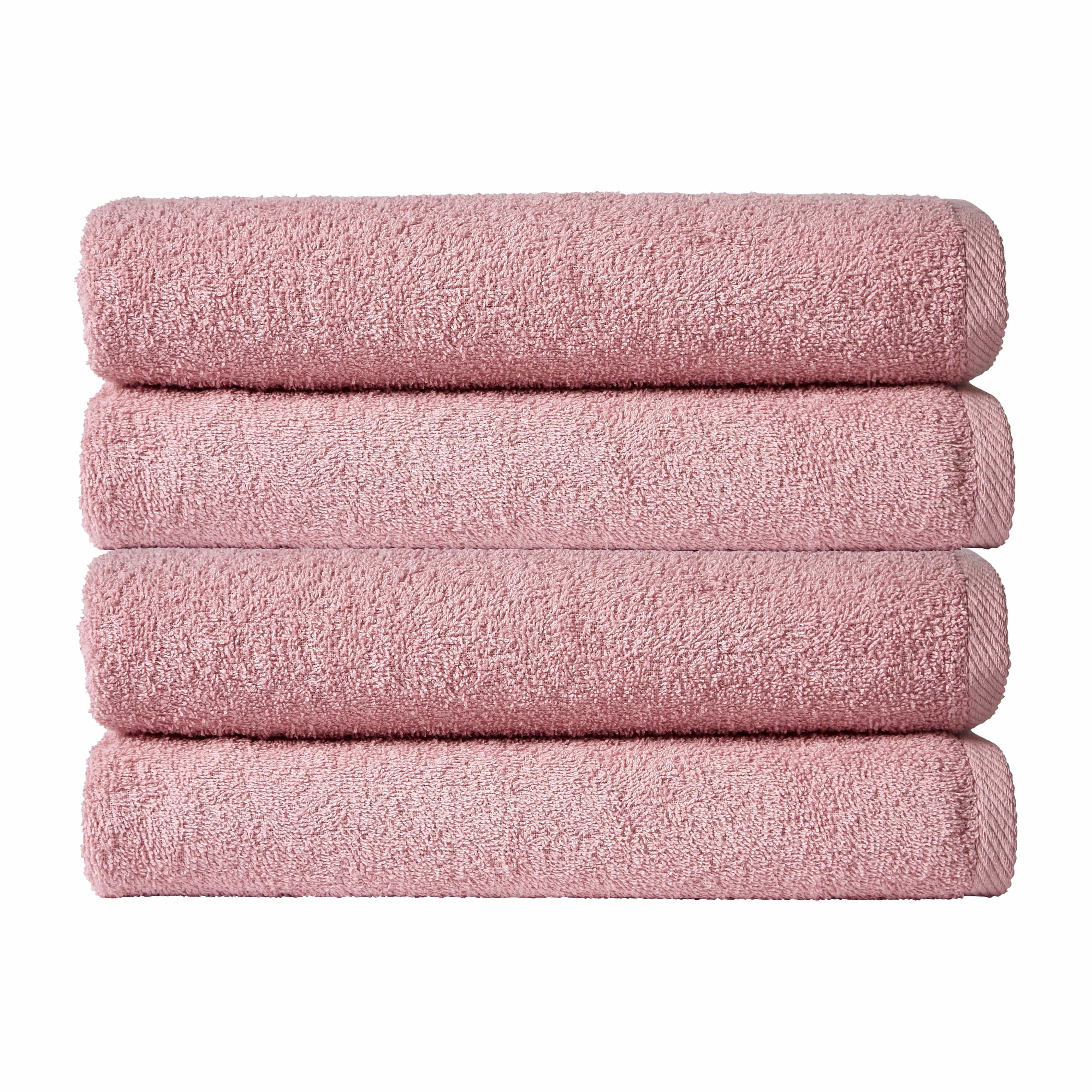 OLIVIA ROCCO Pack Of 4 Large Quick-Drying Indus Valley Cotton Bath Sheets 80x140cm Lightweight Easycare For Home Travel Gym Holidays Multiple Colours