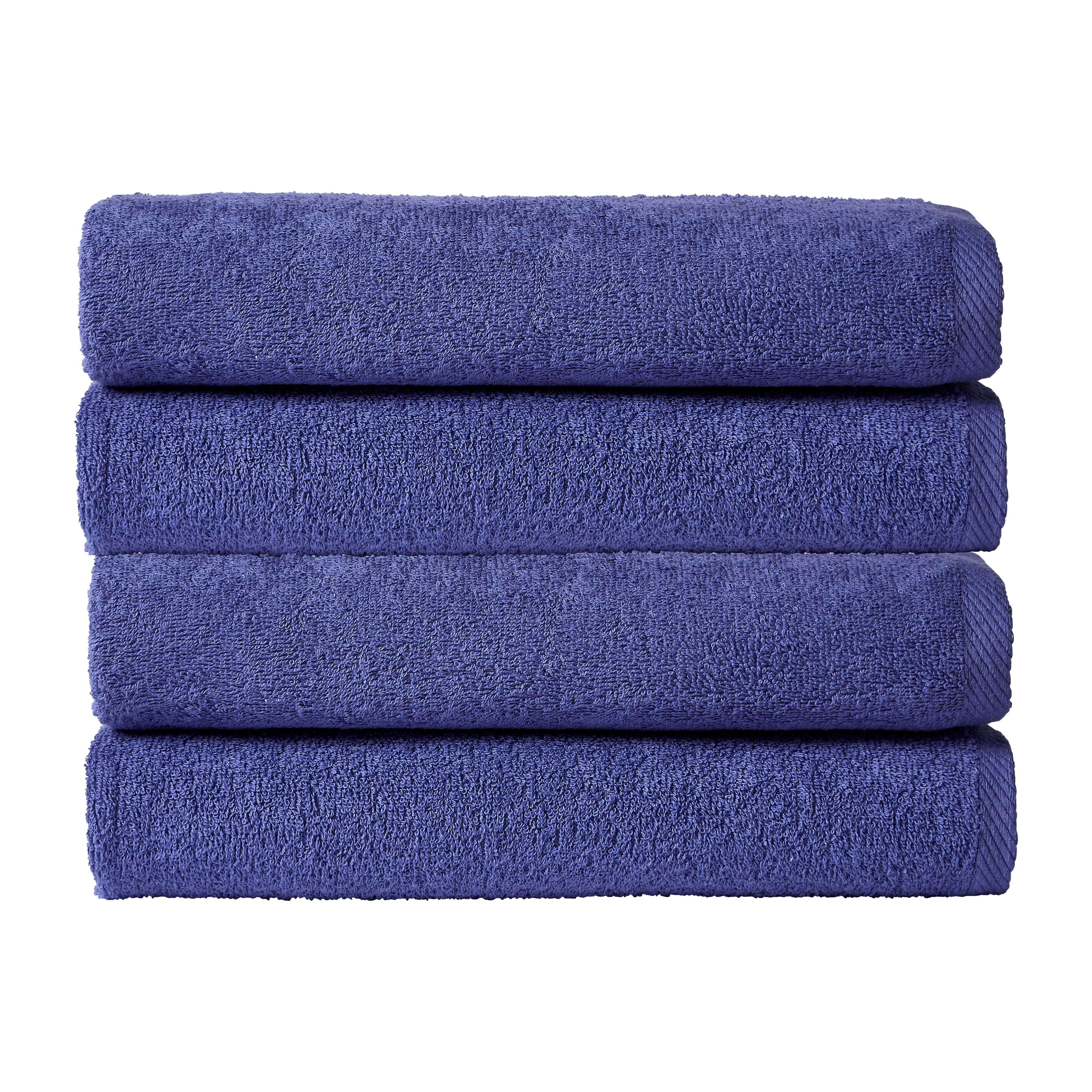 OLIVIA ROCCO Pack Of 4 Large Quick-Drying Indus Valley Cotton Bath Sheets 80x140cm Lightweight Easycare For Home Travel Gym Holidays Multiple Colours