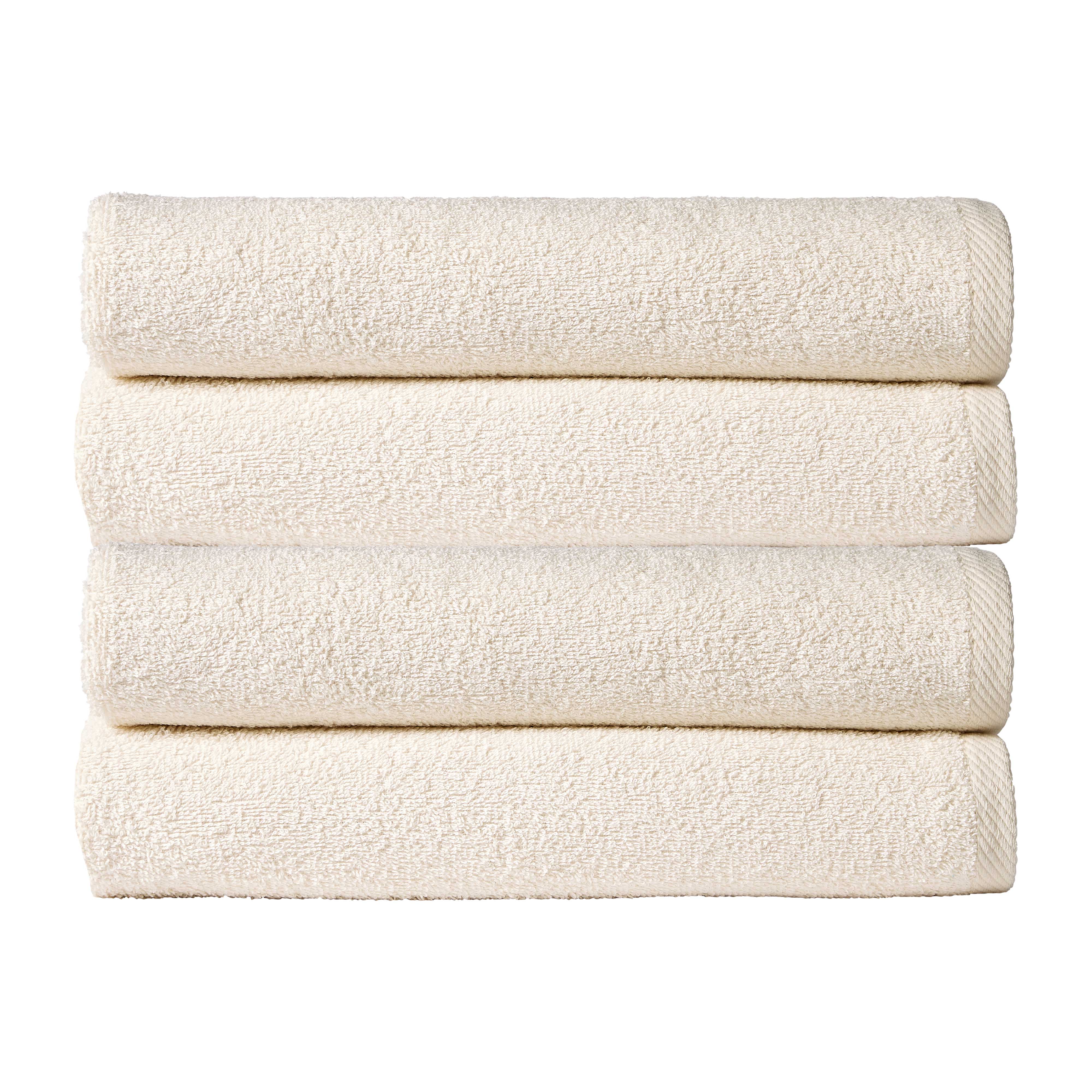 OLIVIA ROCCO Pack Of 4 Large Quick-Drying Indus Valley Cotton Bath Sheets 80x140cm Lightweight Easycare For Home Travel Gym Holidays Multiple Colours