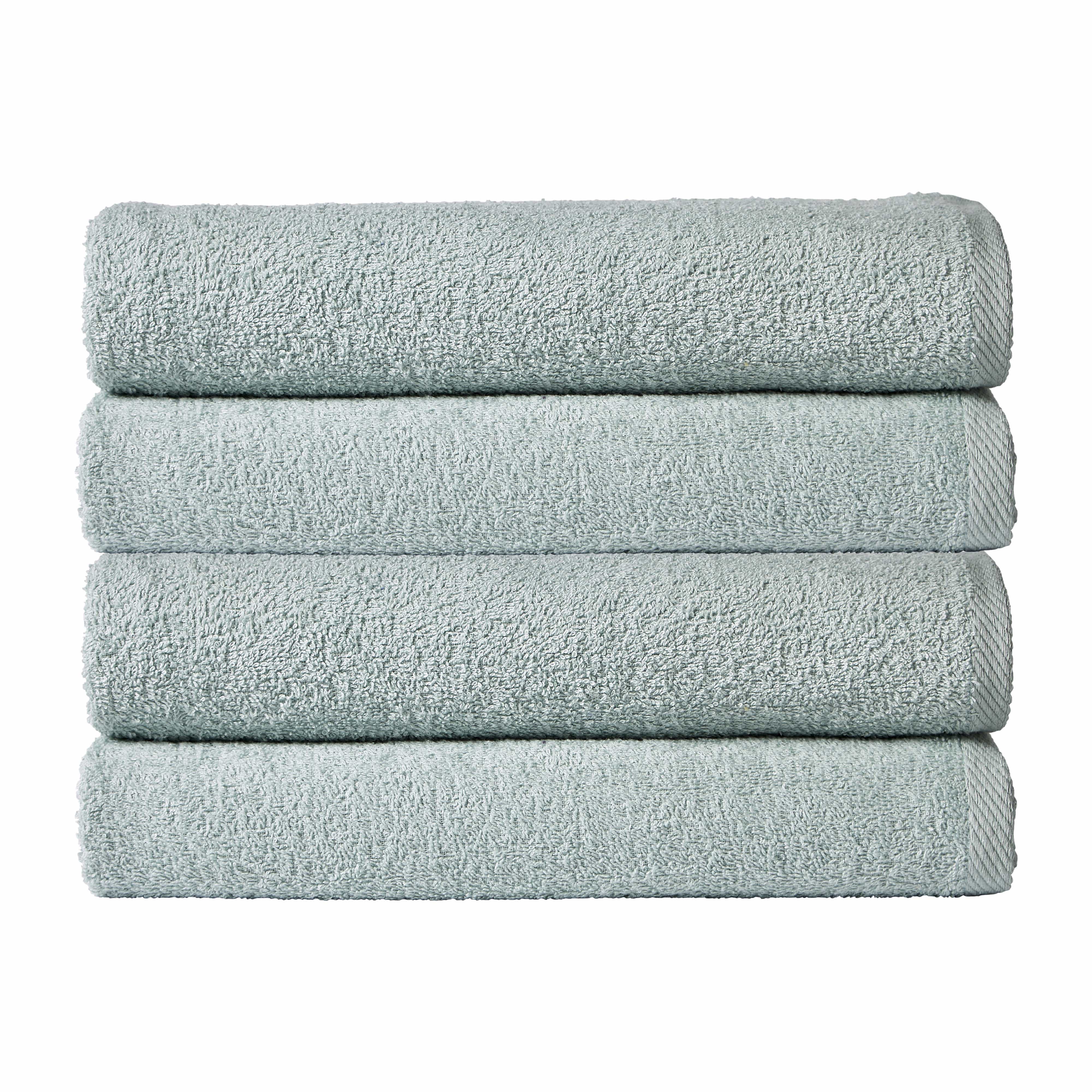 OLIVIA ROCCO Pack Of 4 Large Quick-Drying Indus Valley Cotton Bath Sheets 80x140cm Lightweight Easycare For Home Travel Gym Holidays Multiple Colours