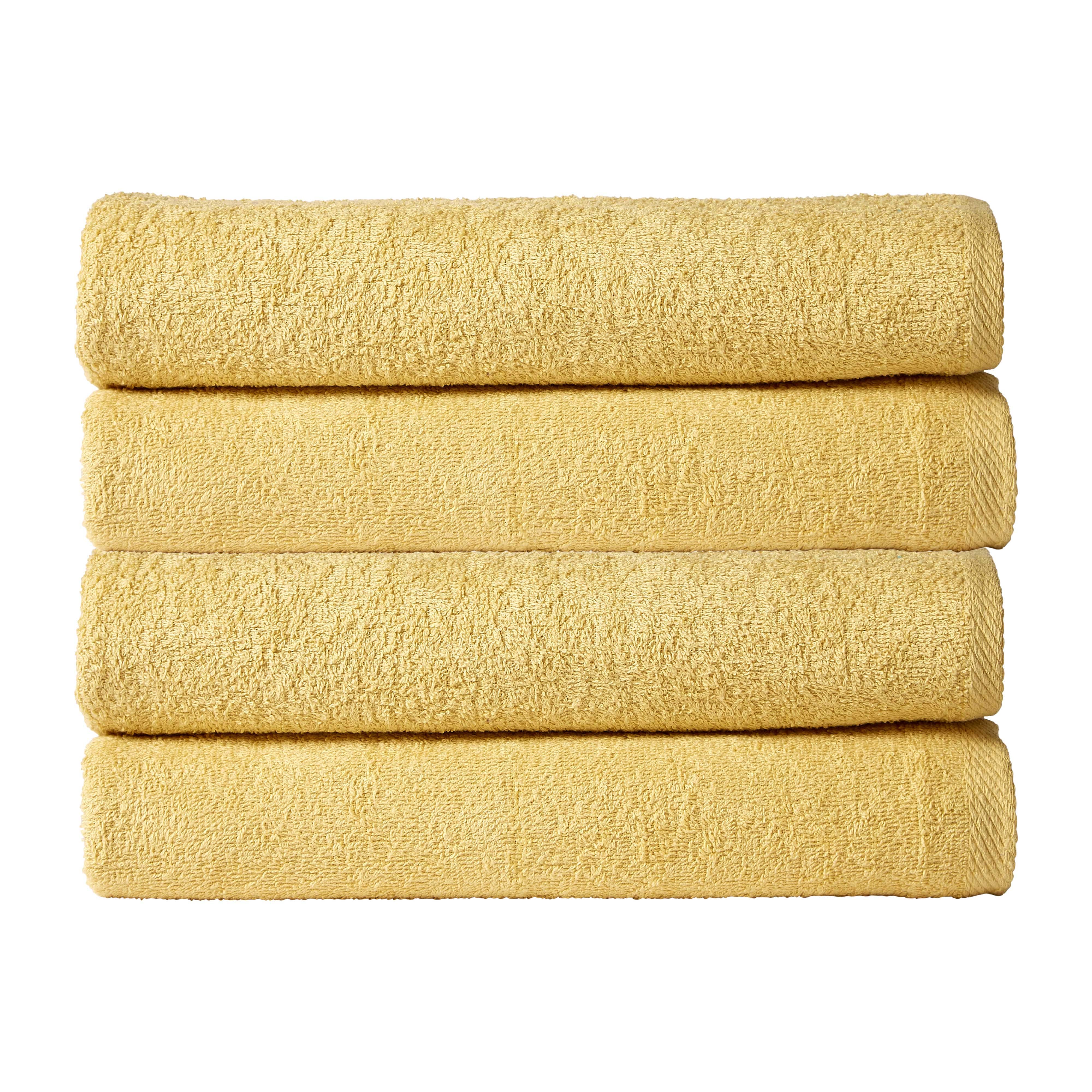OLIVIA ROCCO Pack Of 4 Large Quick-Drying Indus Valley Cotton Bath Sheets 80x140cm Lightweight Easycare For Home Travel Gym Holidays Multiple Colours