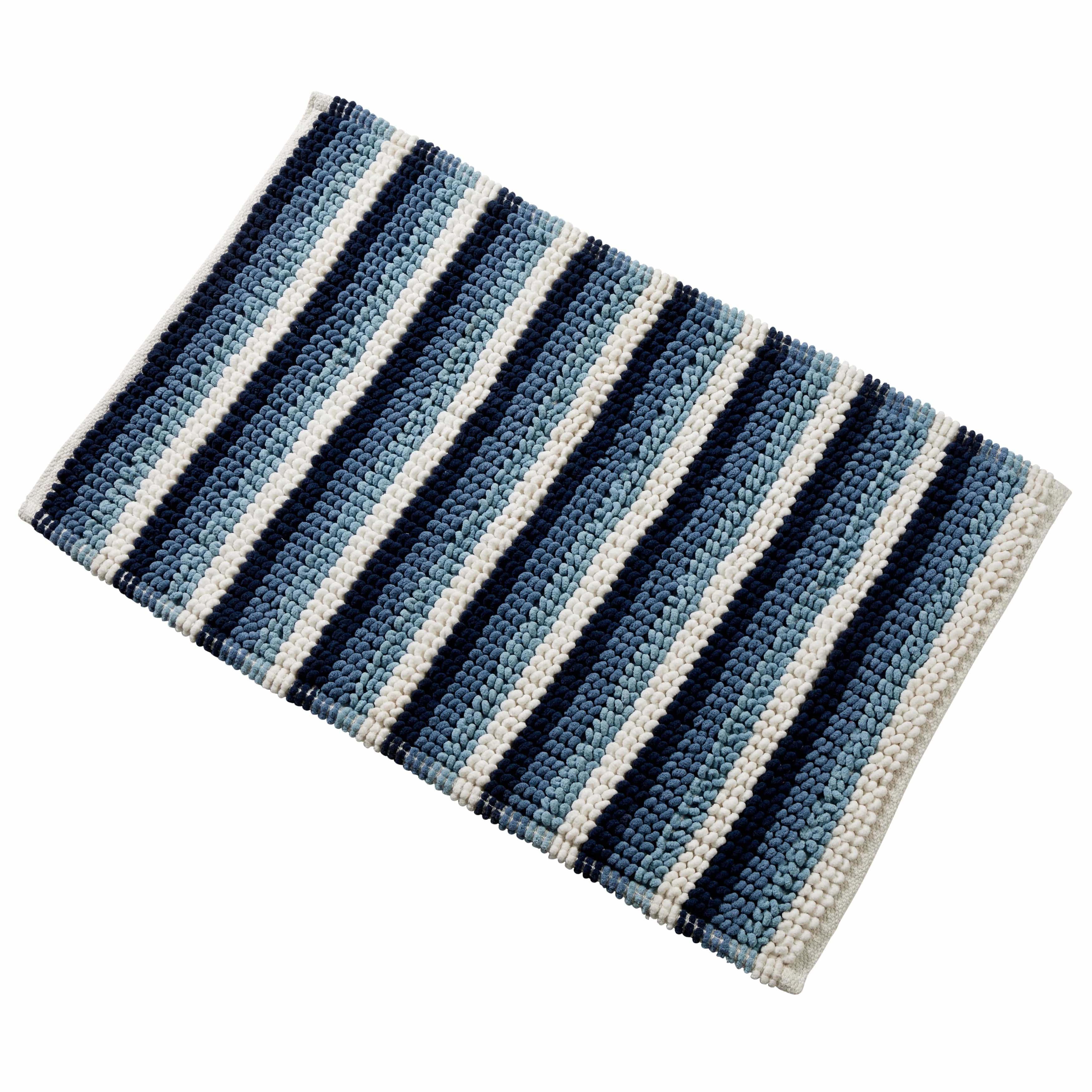 OLIVIA ROCCO Padstow Stripe Bathmat 50 x 80 cm Quick-Drying Anti-Slip Absorbent Durable Bathroom Accessory for Modern Bathrooms