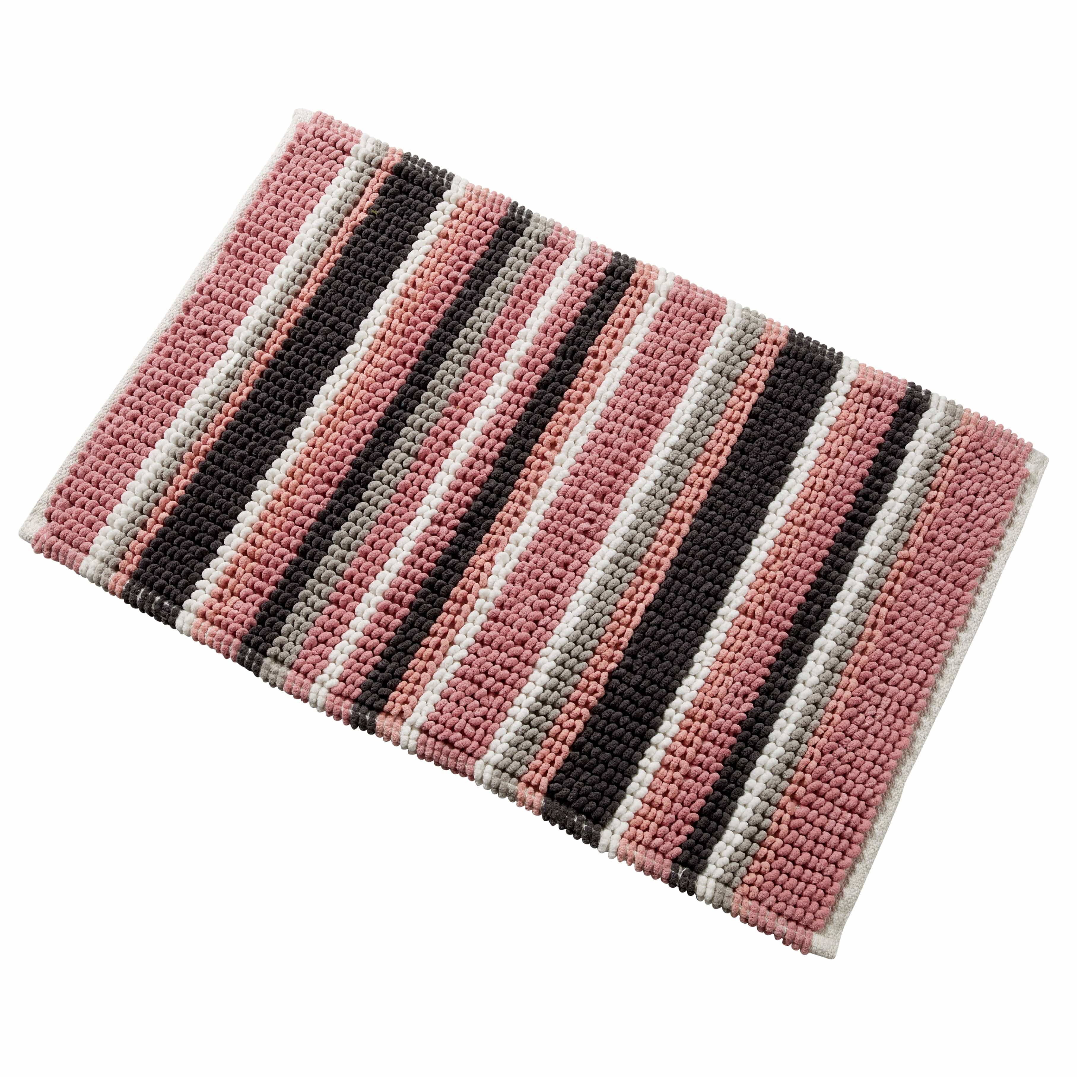 OLIVIA ROCCO Padstow Stripe Bathmat 50 x 80 cm Quick-Drying Anti-Slip Absorbent Durable Bathroom Accessory for Modern Bathrooms
