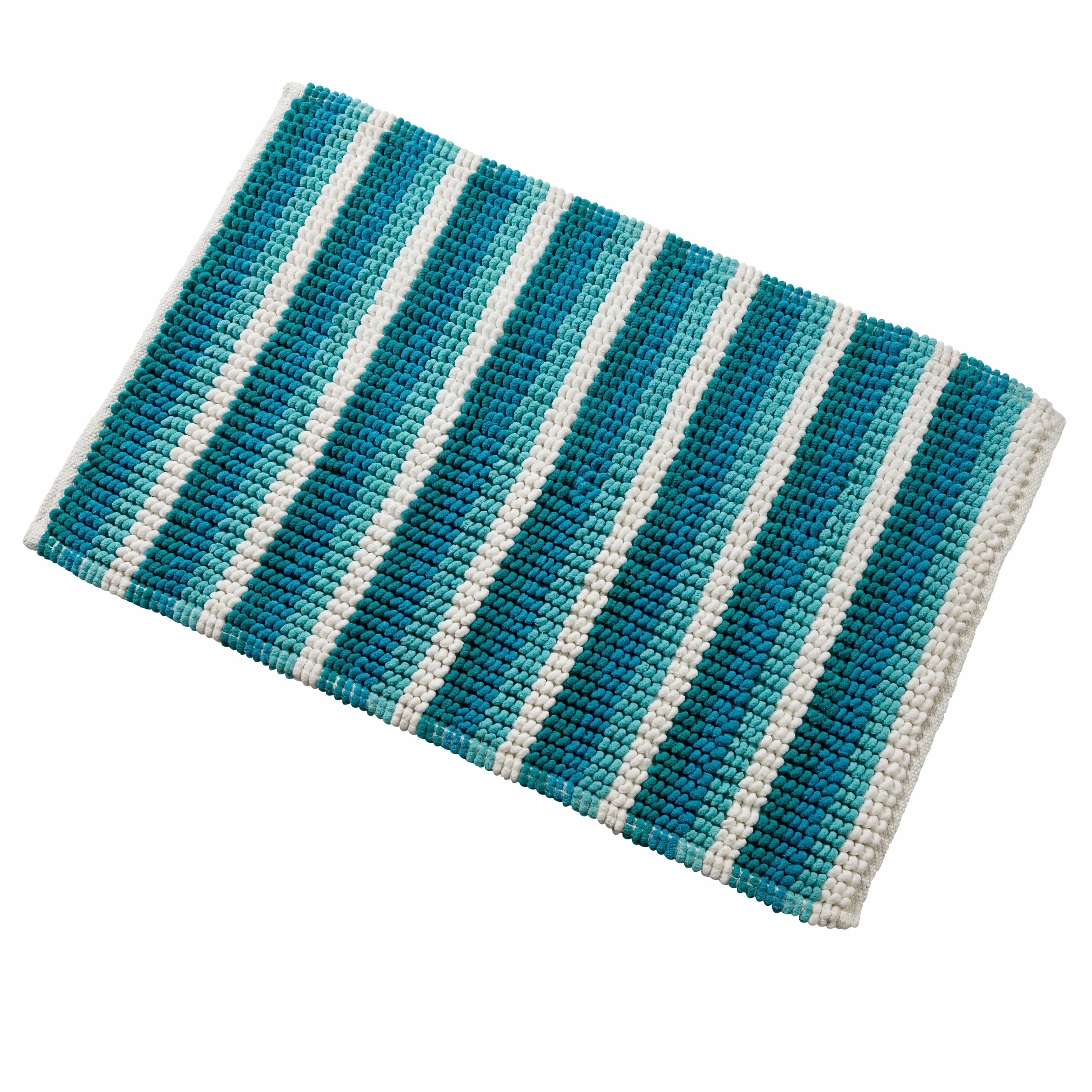 OLIVIA ROCCO Padstow Stripe Bathmat 50 x 80 cm Quick-Drying Anti-Slip Absorbent Durable Bathroom Accessory for Modern Bathrooms