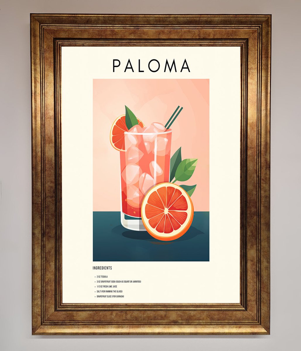 Paloma Cocktail Framed Poster - Zestio