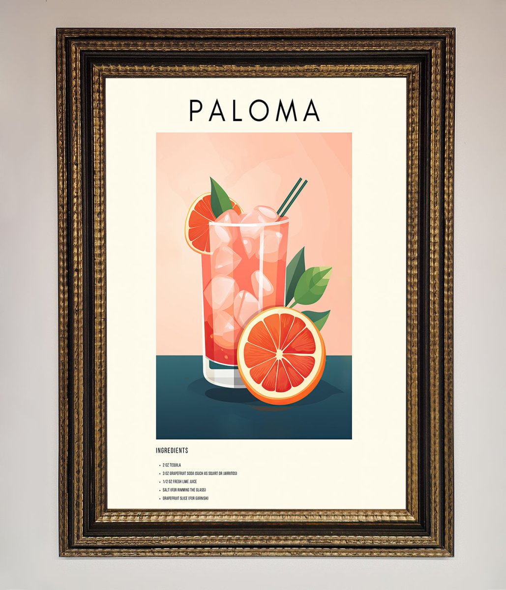 Paloma Cocktail Framed Poster - Zestio