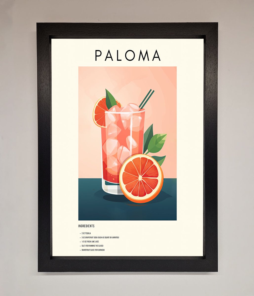 Paloma Cocktail Framed Poster - Zestio