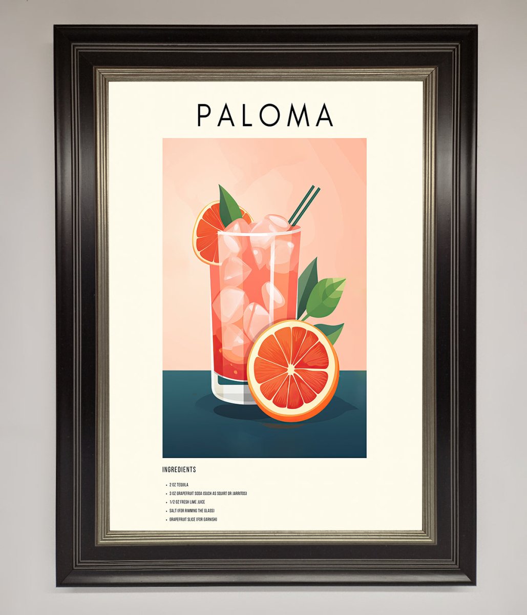 Paloma Cocktail Framed Poster - Zestio