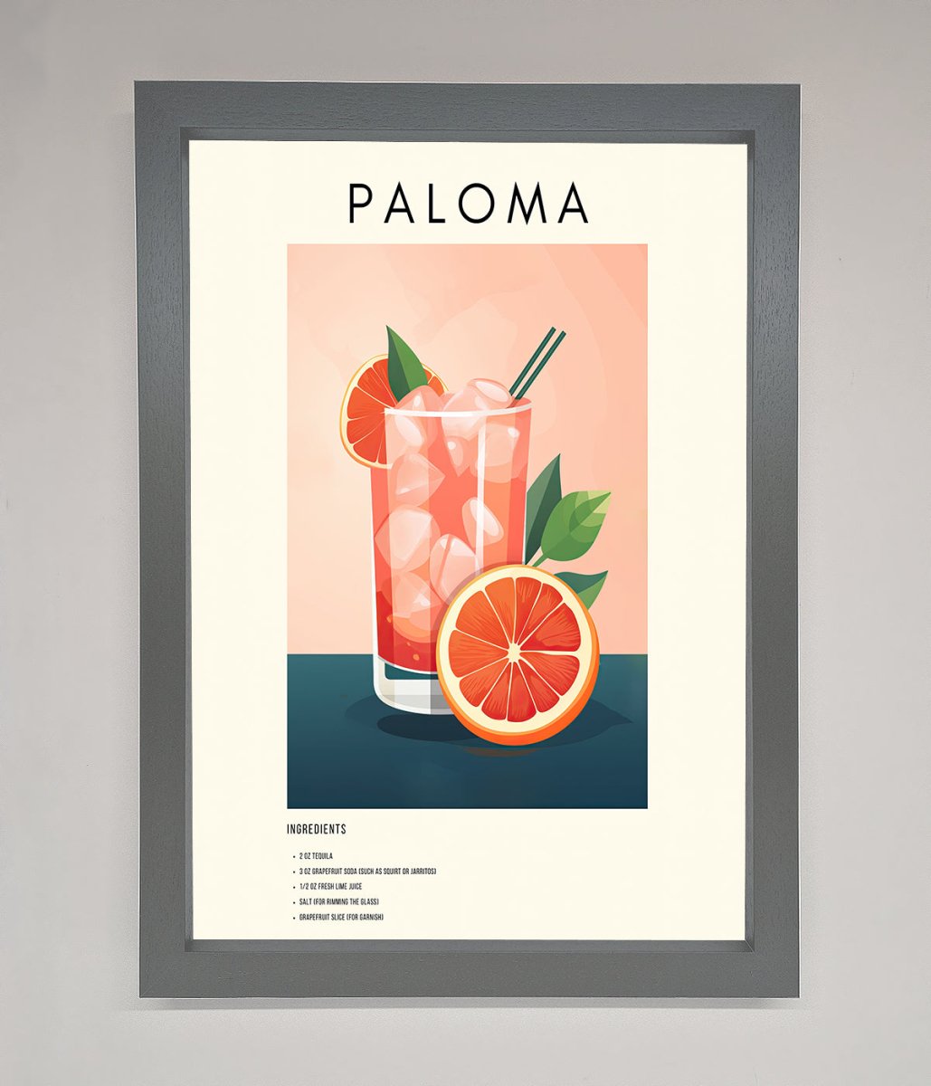 Paloma Cocktail Framed Poster - Zestio