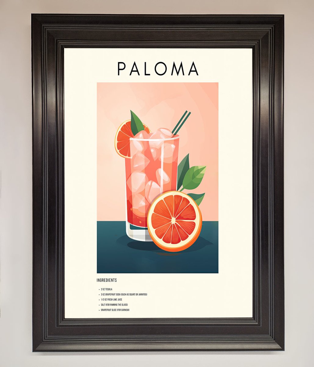 Paloma Cocktail Framed Poster - Zestio