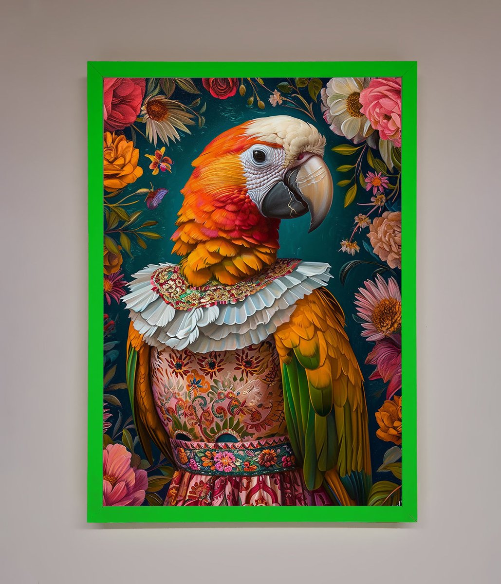 Parrot Renaissance Stare Framed Wall Art - Zestio