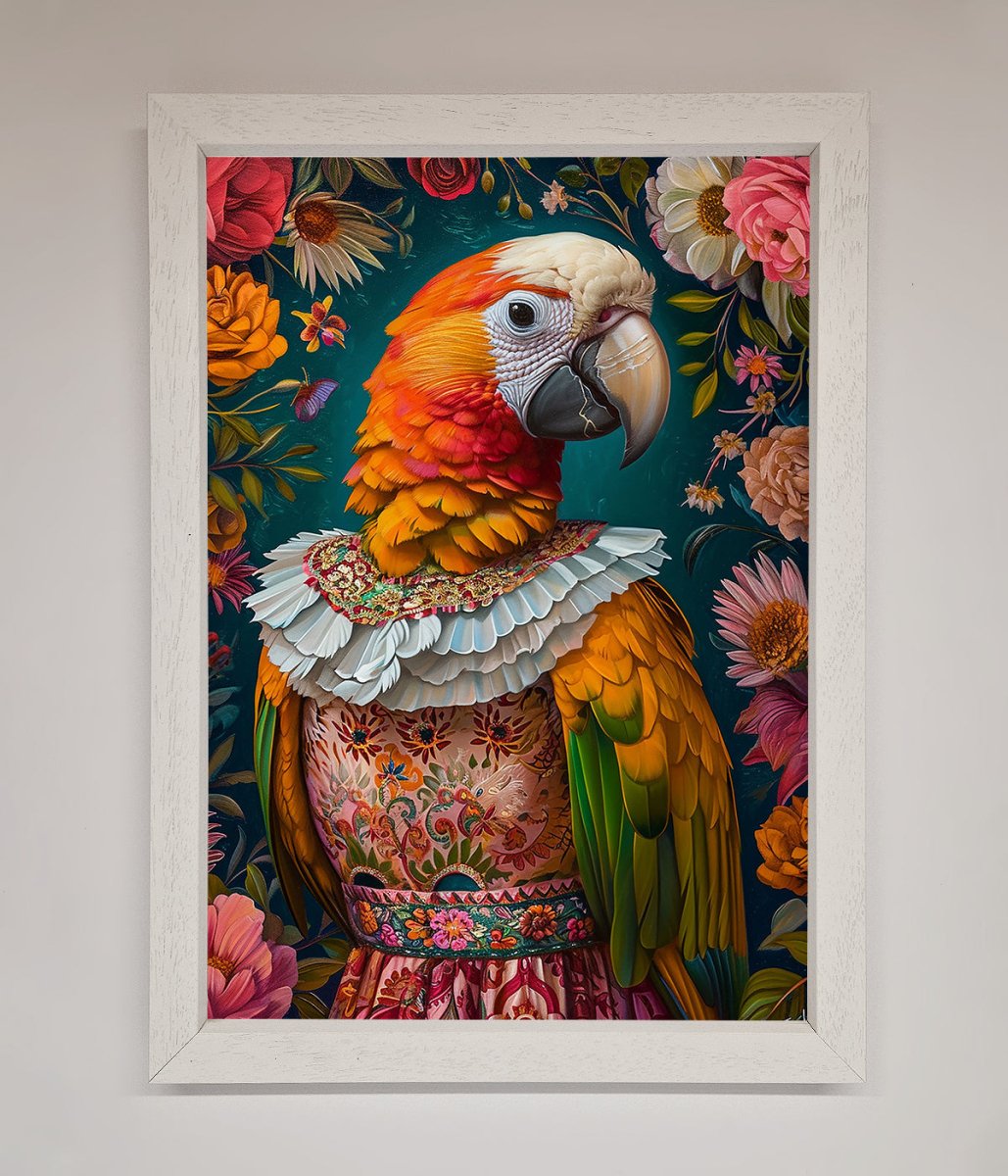 Parrot Renaissance Stare Framed Wall Art - Zestio