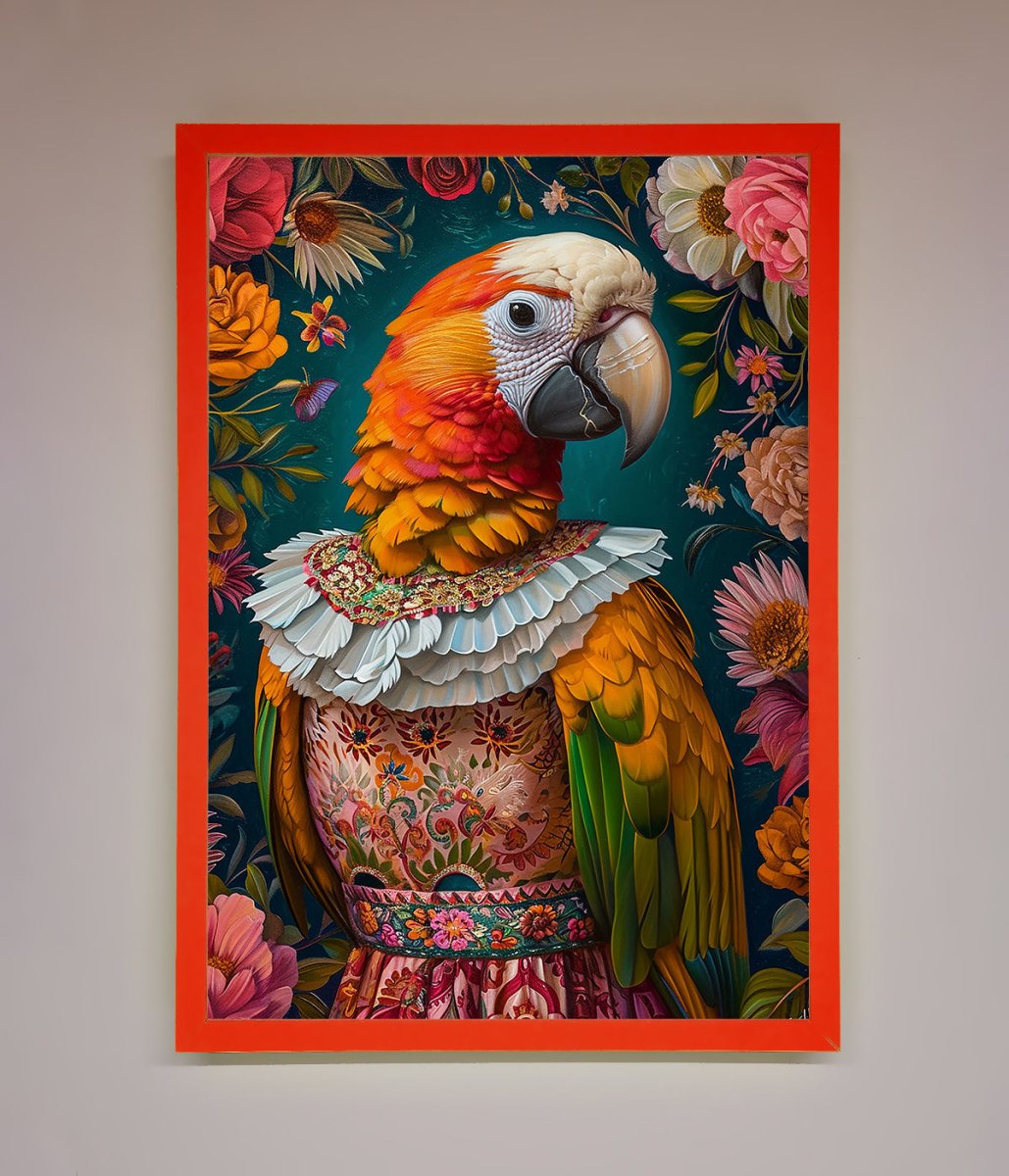 Parrot Renaissance Stare Framed Wall Art - Zestio