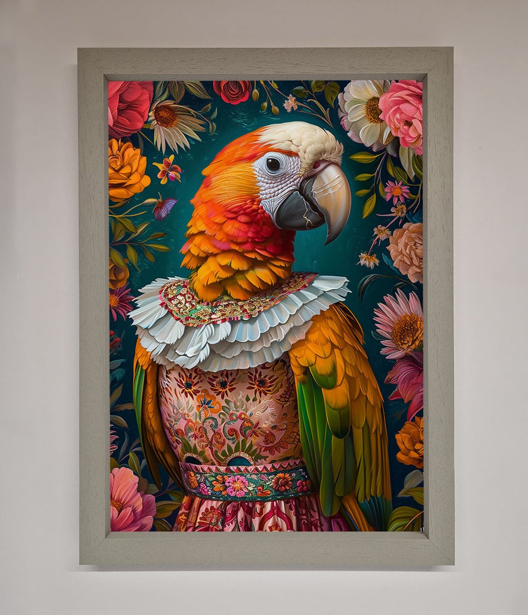 Parrot Renaissance Stare Framed Wall Art - Zestio
