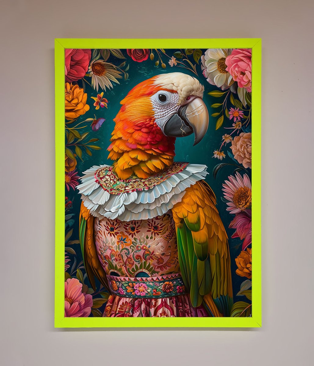 Parrot Renaissance Stare Framed Wall Art - Zestio