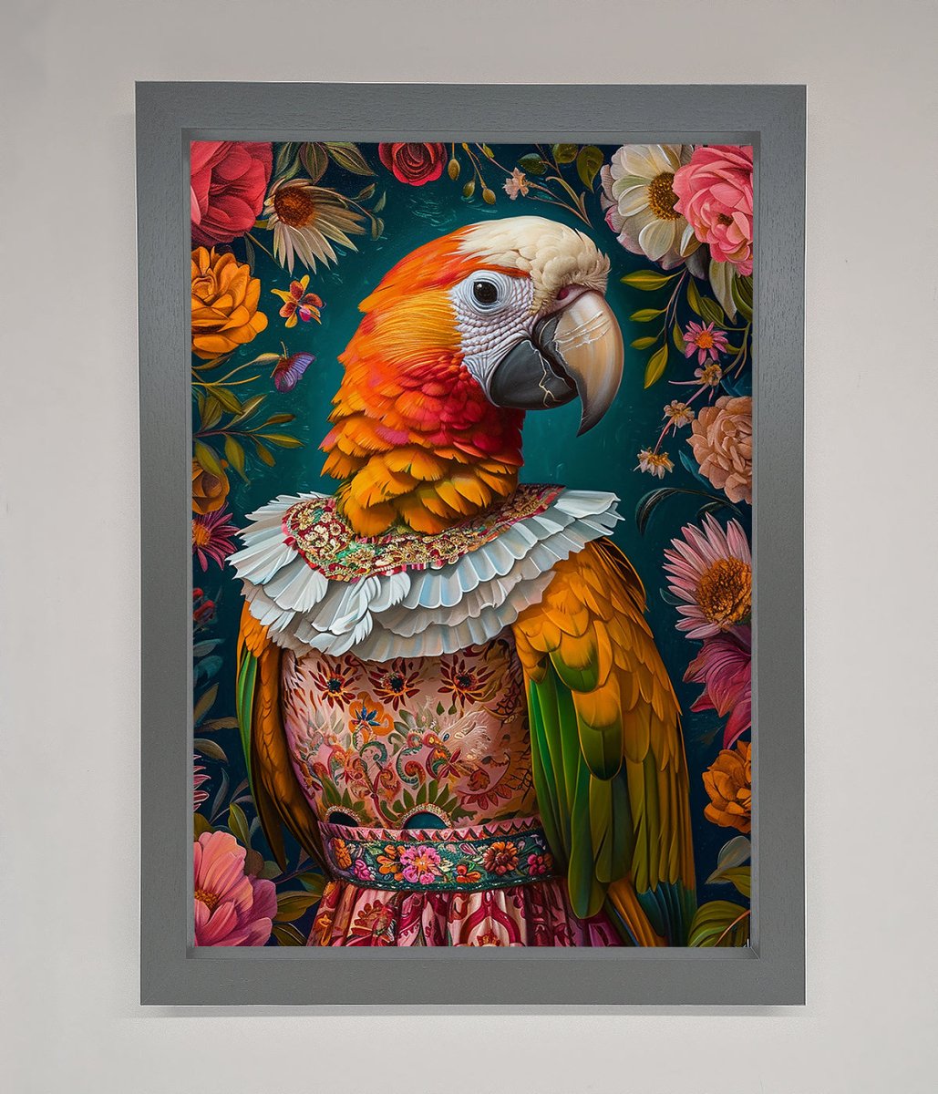 Parrot Renaissance Stare Framed Wall Art - Zestio