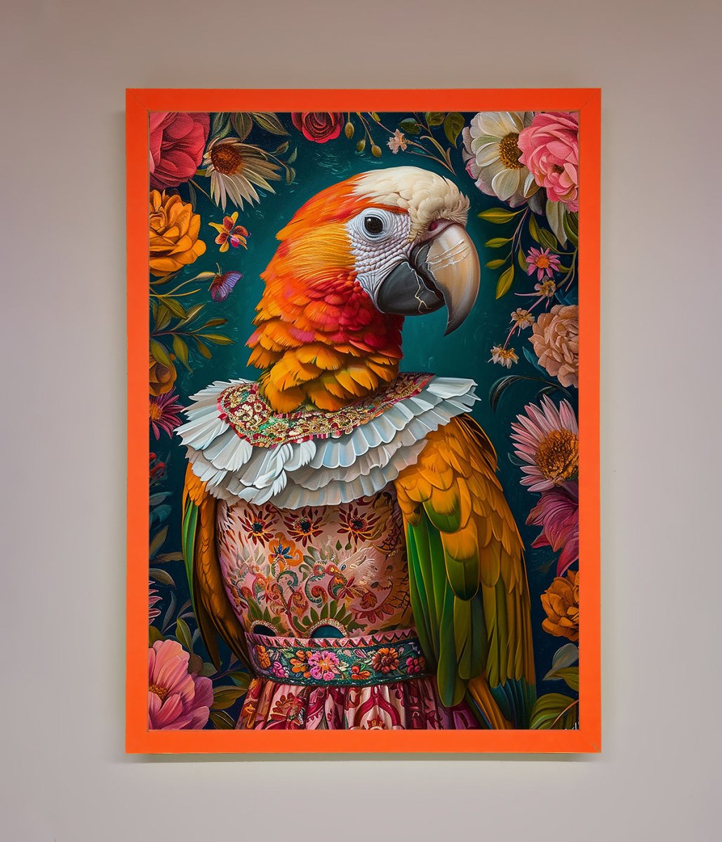Parrot Renaissance Stare Framed Wall Art - Zestio