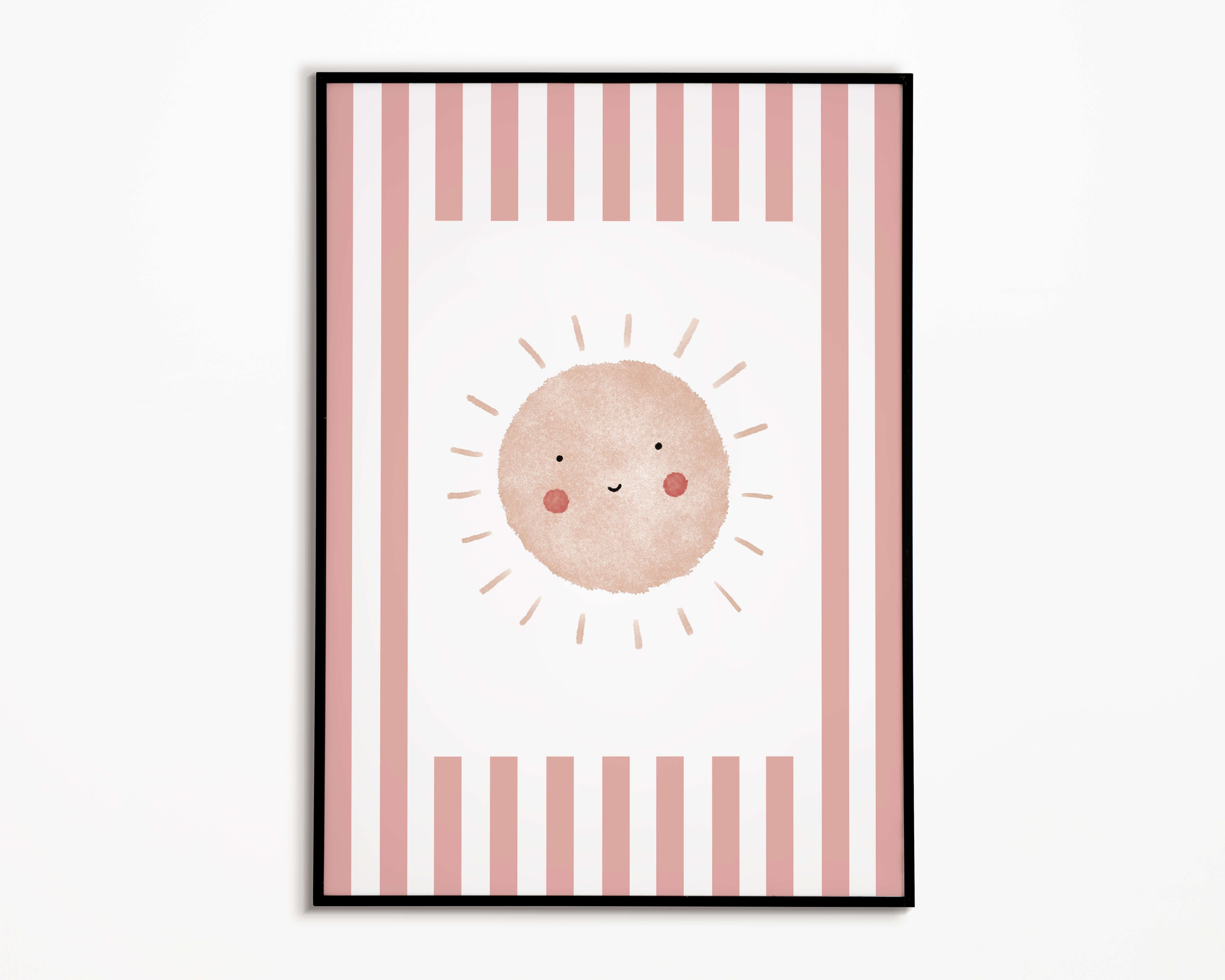 Boho Sunshine Print - Pale Red Stripes