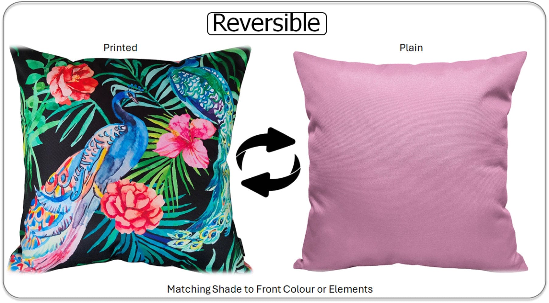 OLIVIA ROCCO Peacock Waterproof Cushion Covers 43 X 43 CM Reversible Breathable Decorative Indoor Outdoor For Patio Garden Sofa Bed Chair