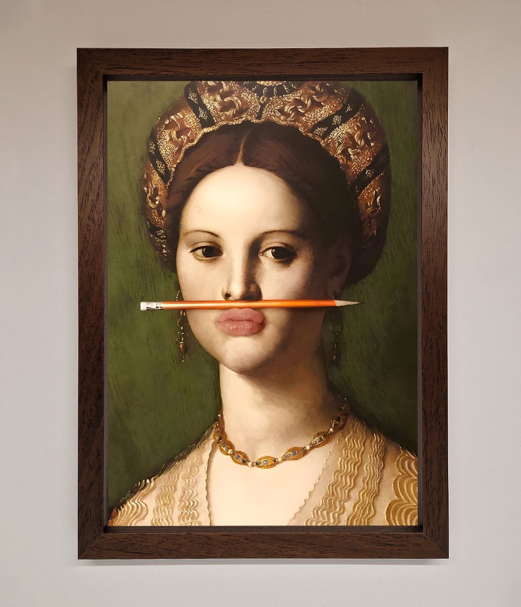 Pencil On Lips Renaissance Framed Print - Zestio