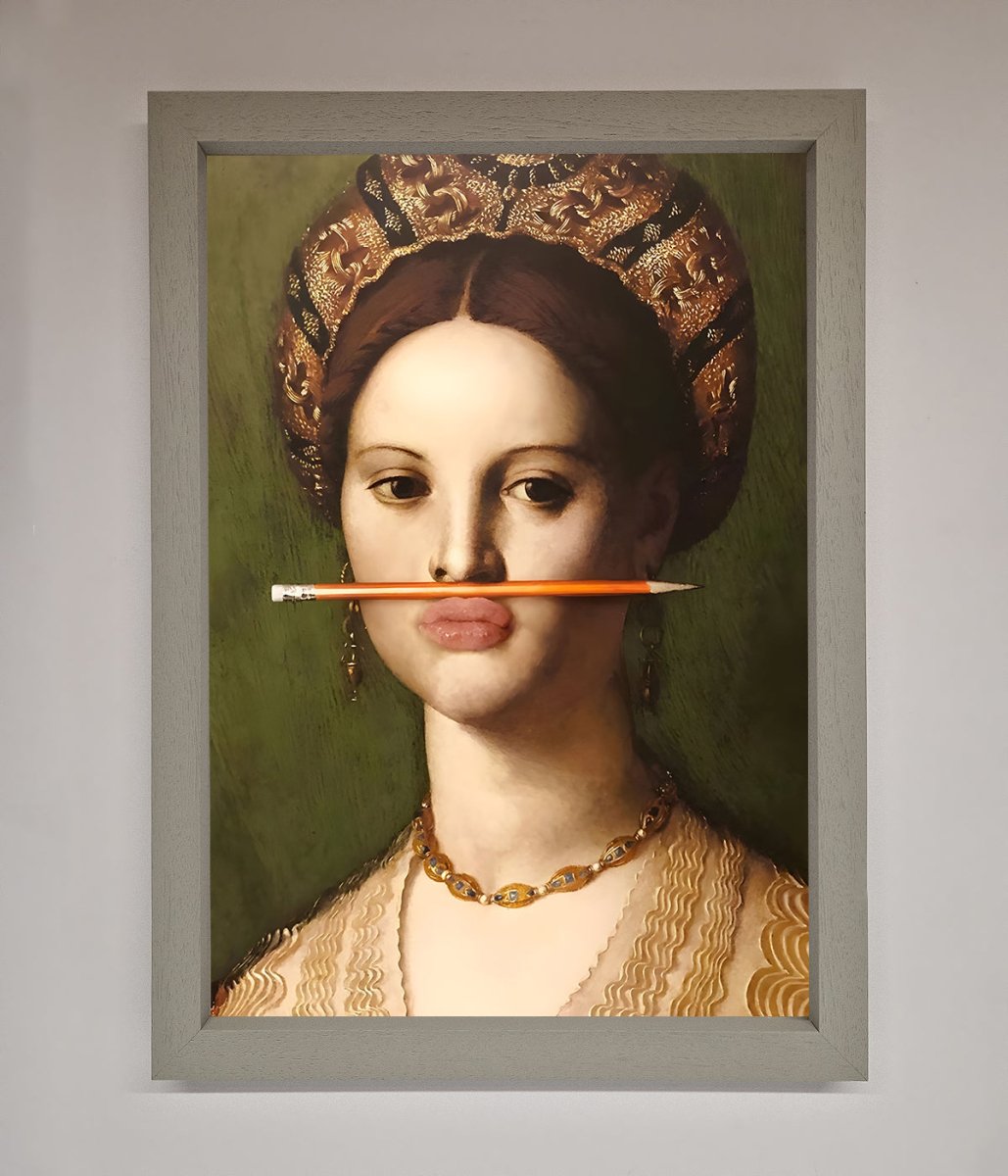 Pencil On Lips Renaissance Framed Print - Zestio