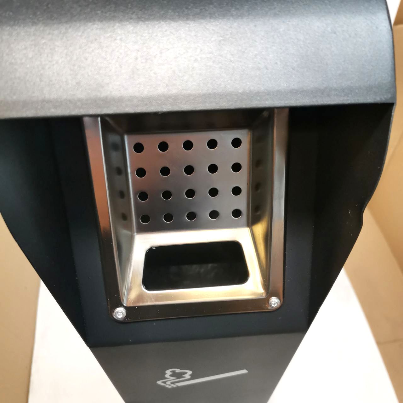 Nisorpa 1.2M Free Standing Stainless Steel Trash Bin w/Key, Indoor/Outdoor Use