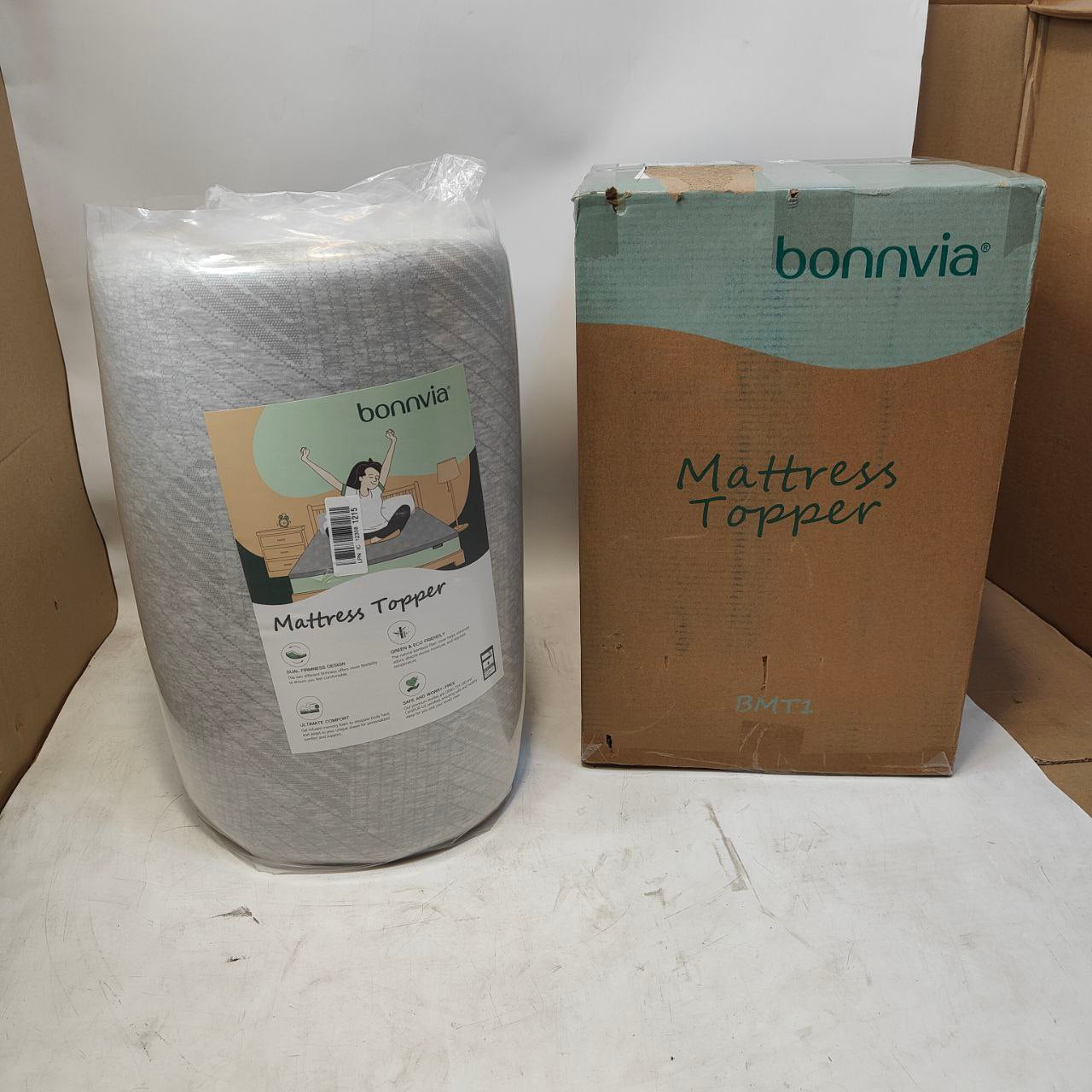 Mattress Topper Double Bed 135x190cm Thick with Bamboo Fibre Cover Bonnvia