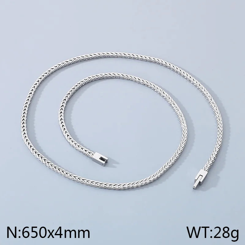 Wholesale Jewelry Simple Style Solid Color 304 Stainless Steel 18K Gold Plated Necklace
