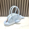 Women's Medium Pu Leather Dolphin Cute Streetwear Sewing Thread Oval Zipper Handbag