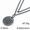 punk round titanium steel men's pendant necklace