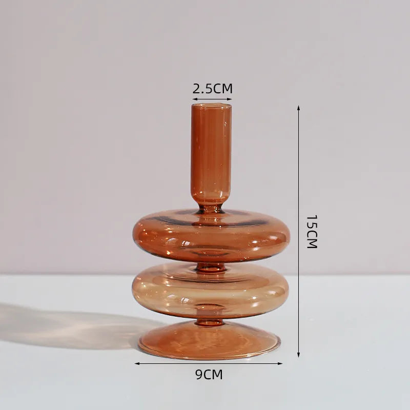 creative simple glass candlestick vase crafts living room and b & b table decoration dried flower arrangement