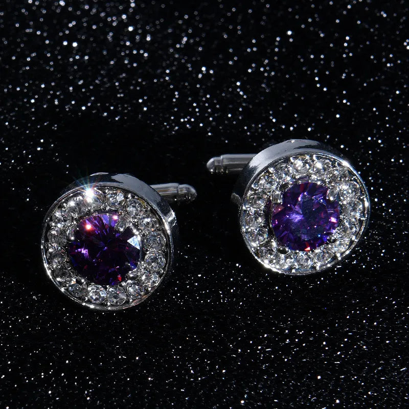 casual triangle alloy plating inlay rhinestones men's cufflinks